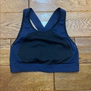 Athleta Sleek Black and Navy Sports Bra
